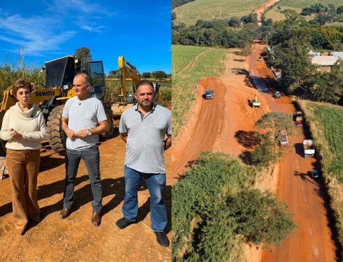 Com recursos da deputada Greyce Elias, Prefeitura de Andradas inicia pavimentação de estrada rural que liga Avenida Mário Lanzani à MG-455